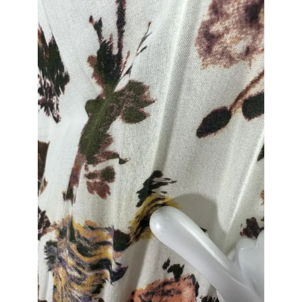 *Flawed Ulla Johnson Selena Cover Up Maxi Dress Small S Floral Tie Neck NO BELT - Picture 14 of 16